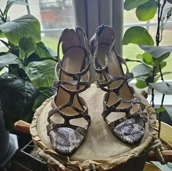 Gloria Ortiz Snakeskin Gladiator Heels - Picture 3 of 5